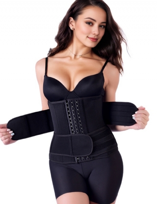 Hook and Eye Double Belt 15 Steel Bones Neoprene Fitness Waist Trainer