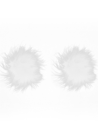 White Fluffy Adhesive Nipple Covers