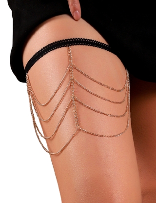 Gold Sexy Four Layers Chain Leg Ring